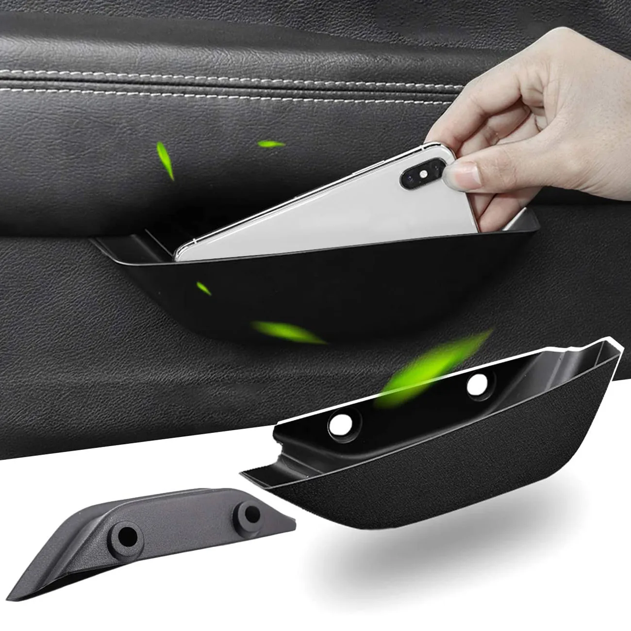 Car Front Door Storage Organizer Tray Grab Handle Box Interior Phone Pocket For Jeep Wrangler JL Gladiator JT 2018+