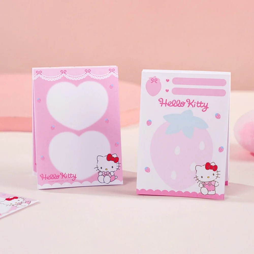 Genuine Sanrio Cartoon Sticky Notes Hello Kitty Study Stationery Memo Pad Cute Portable Office Message Notepad Birthday Gifts