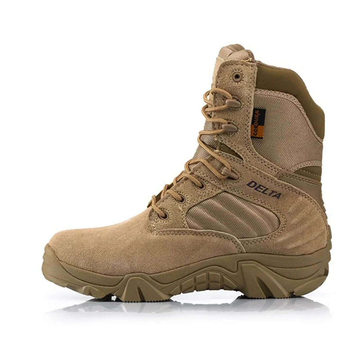 Sepatu bot kulit salju pria, Kasut tempur gurun pasir kekuatan khusus Delta militer musim gugur untuk lelaki