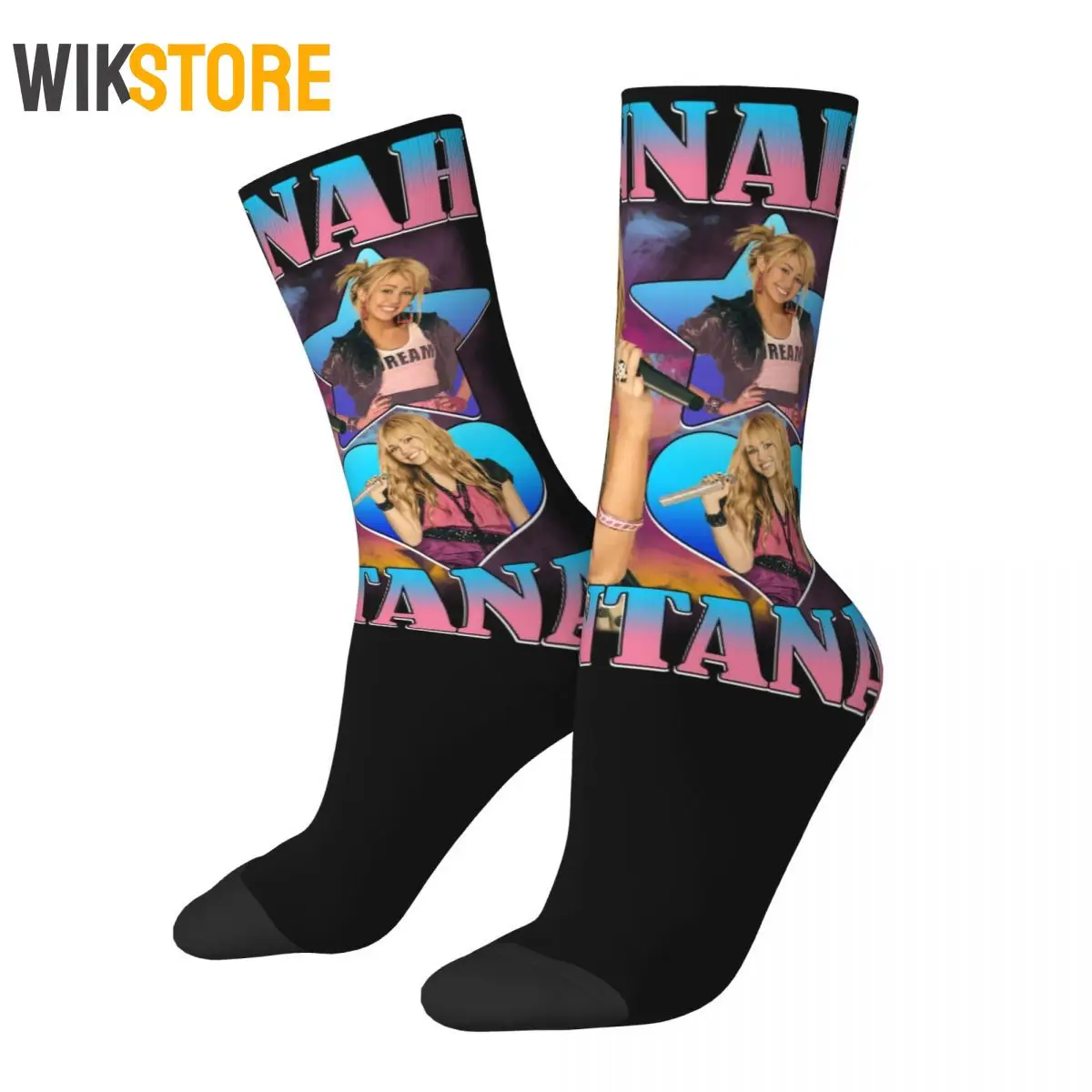 

Fashion Hannah Montana Sports Socks Fashion Funny Crazy Socks for Women Men Non-slip Breathable Sock