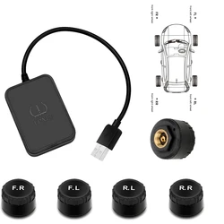 Car Usb Tire Pressure Monitoring System Tpms Android Navigation Tire Pressure Wireless Monitor External Tire Pressure Detection