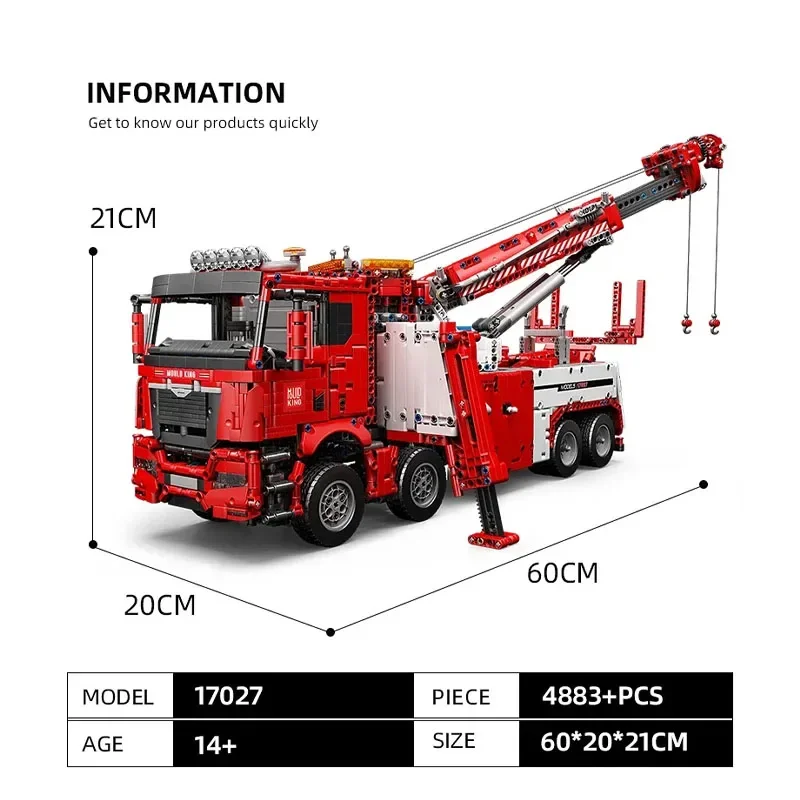 Yuxing-bloques de construcción modelo King 17027 RC para niños, juguete de ladrillos para armar vehículo de rescate de Bomberos de ciudad, ideal para regalo de cumpleaños, código 4883, compatible con