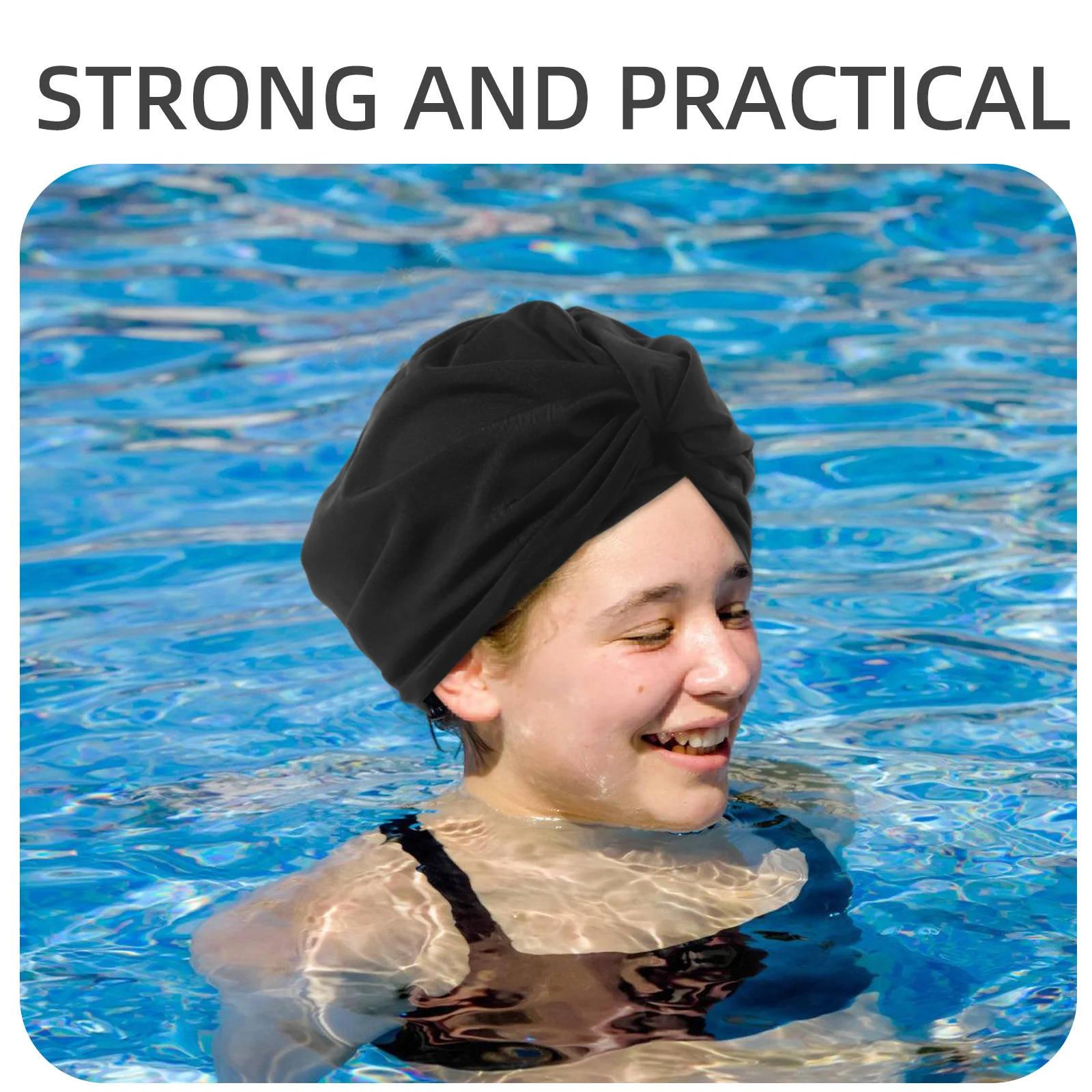 قبعة سباحة للنساء من مادة Chinlon، قبعة استحمام مرنة خفيفة الوزن للشعر الطويل، قبعة سباحة كبيرة قابلة للتمدد، زهرة صيفية