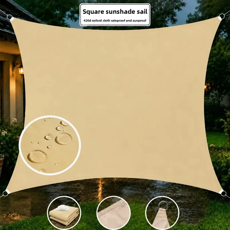 Waterproof Standard 1000 Sunscreen Four Corner Awning for Outdoor Camping Patio Pool, Thickened Oxford Fast Delivery