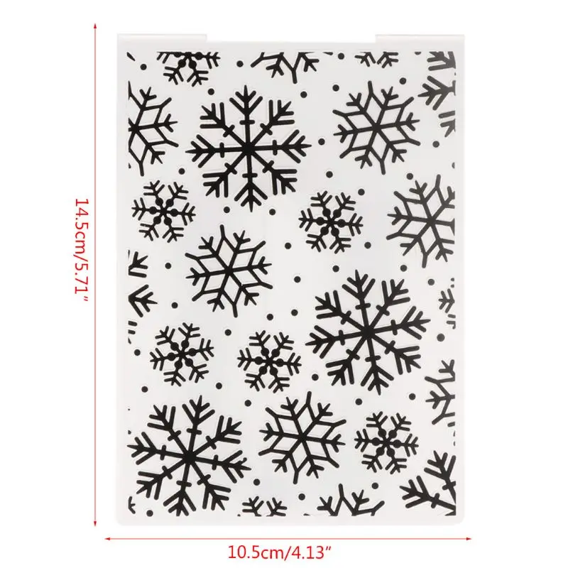 Modèle dossier gaufrage flocon neige, pour fabrication cartes d'album Photo Scrapbooking