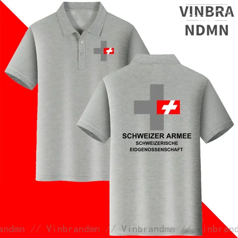 Army Swiss Confederation Switzerland CHE CH Confoederatio Helvetica Polo Shirt Men Tactical Military Polo Shirts Business Shirts