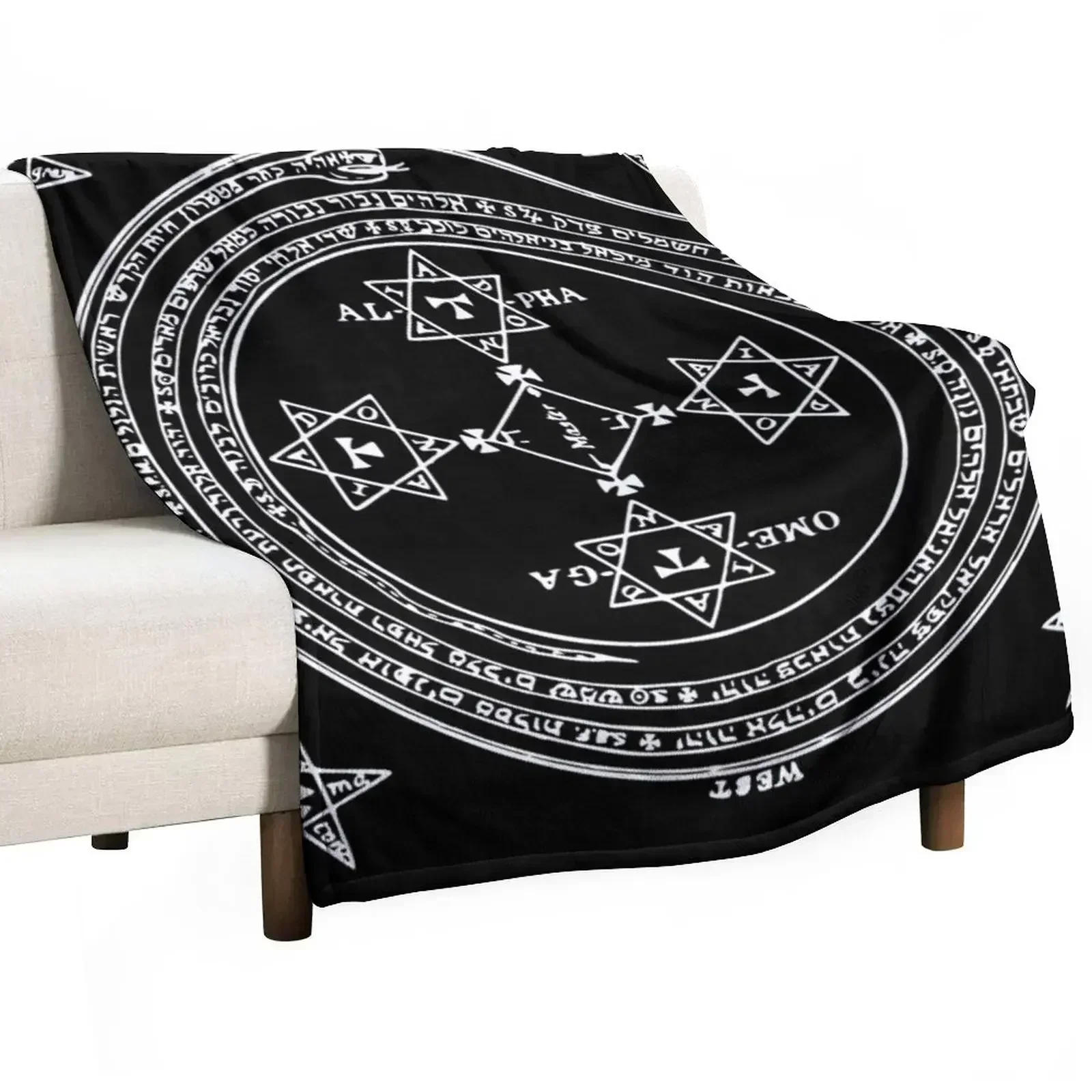 SUMMONING CIRCLE - WHITE / BLACK Throw Blanket Fashion Sofas Decorative Beds Heavy halloween Beautifuls Loose Blankets