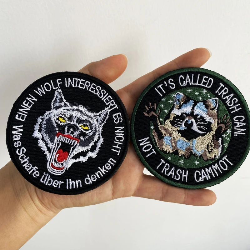 Viking Tactical Robotech Skull Squadron Embroidery Patch Wolf Emblems Nordic invasion Patch Military See You In Valhalla Badge
