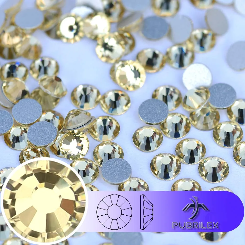 

High Quality SS3-SS30 Size Jonquil Crystal Strass Flat Back Glass Rhinestones Non Hotfix Rhinestones for Nail Art Decoration