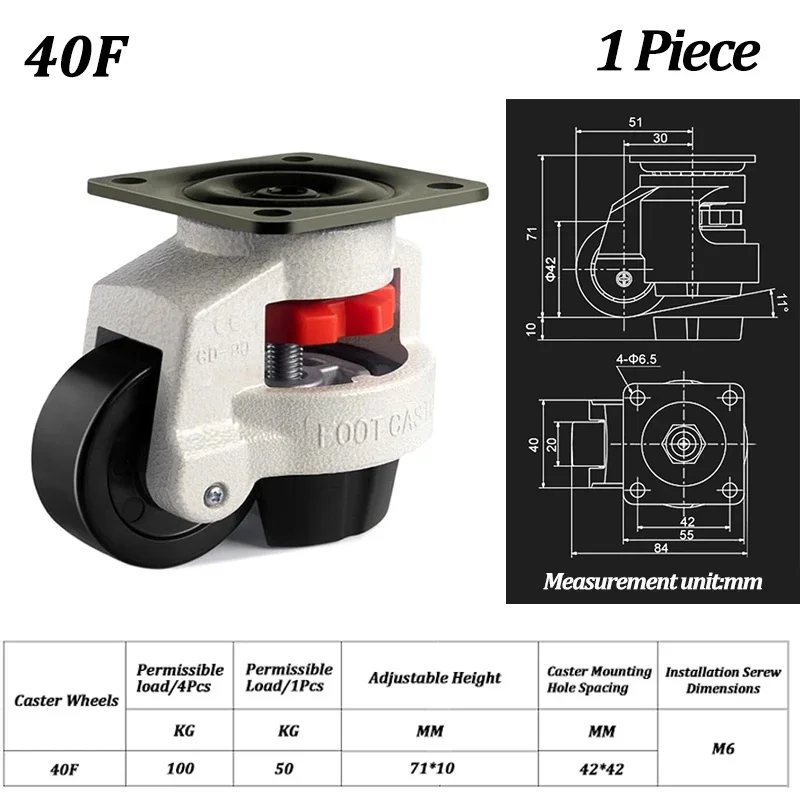 Heavy Duty Adjustable Leveling Caster Universal Anti-slip Machine Wheel for Workbench Vending Machine