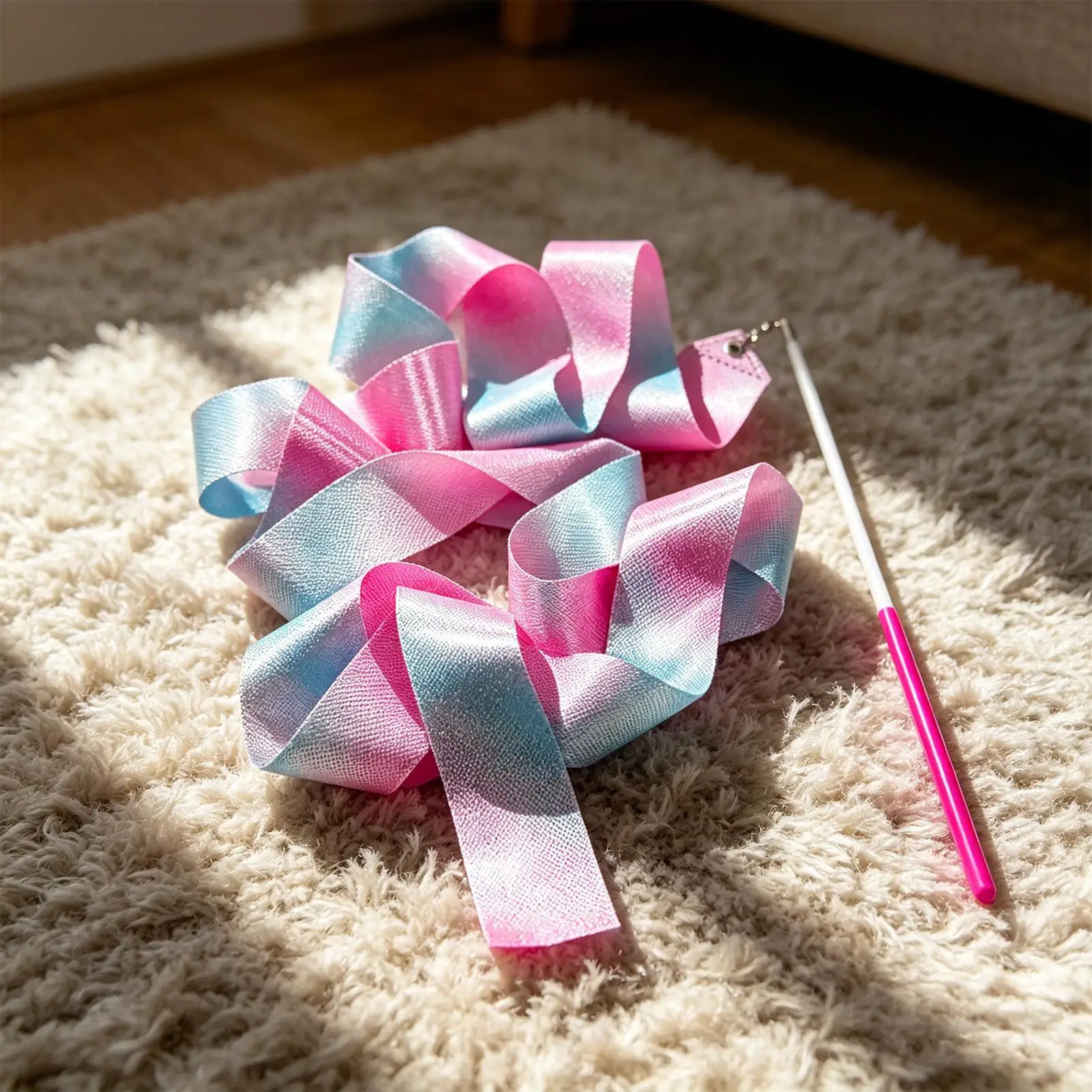 

Rhythmic Gymnastics Ribbon 10 Pieces Colorful Twirling Sparkly Streamer Ribbon Dancer Wand For Children Ballet Competition