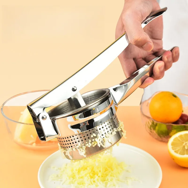 Potato Masher Kitchen Gadget Food Grade Stainless Steel Crusher Fruit and Vegetable Juicer Ergonomic Comfort Handle