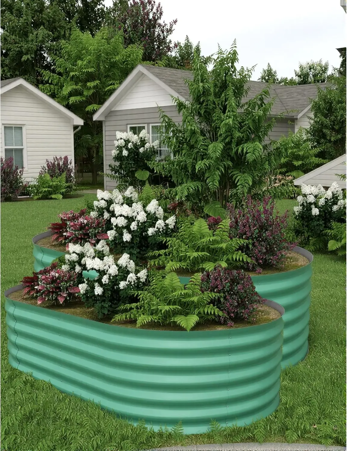 

2 Pcs Raised Garden Beds Outdoor 8x4x1.5ft - Galvanized Steel Planter Box for Vegetables, Flowers, Rust-Resistant Garden Box, Ea