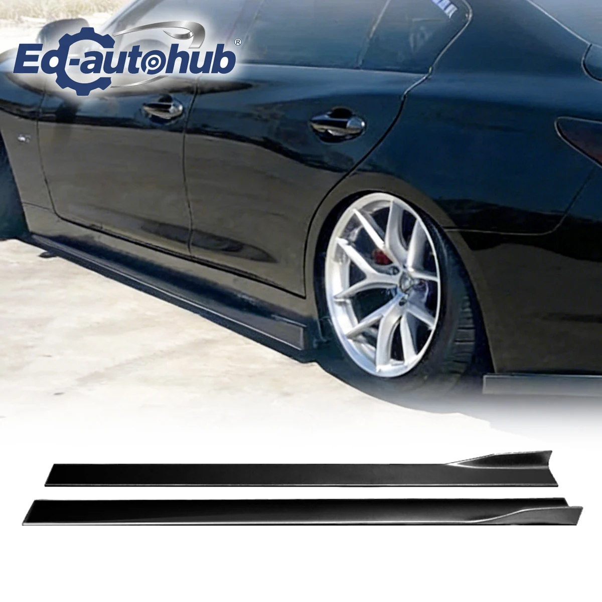 

Gloss Black Side Skirts Extension Lip Rocker for INFINITI Q50 Sedan 14-17 18-22 Enhance Vehicle Appearance with Premium Styling