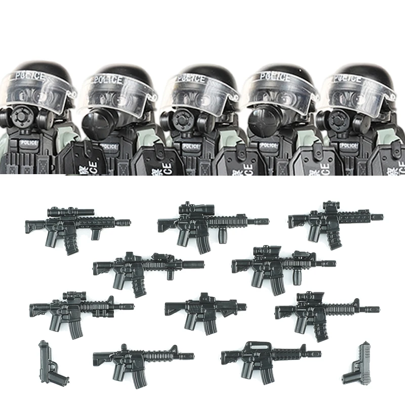 市警察中国 PTU 特殊部隊ビルディングブロック突撃兵士 CTRU フィギュアガス防衛マスク軍事兵器レンガのおもちゃ