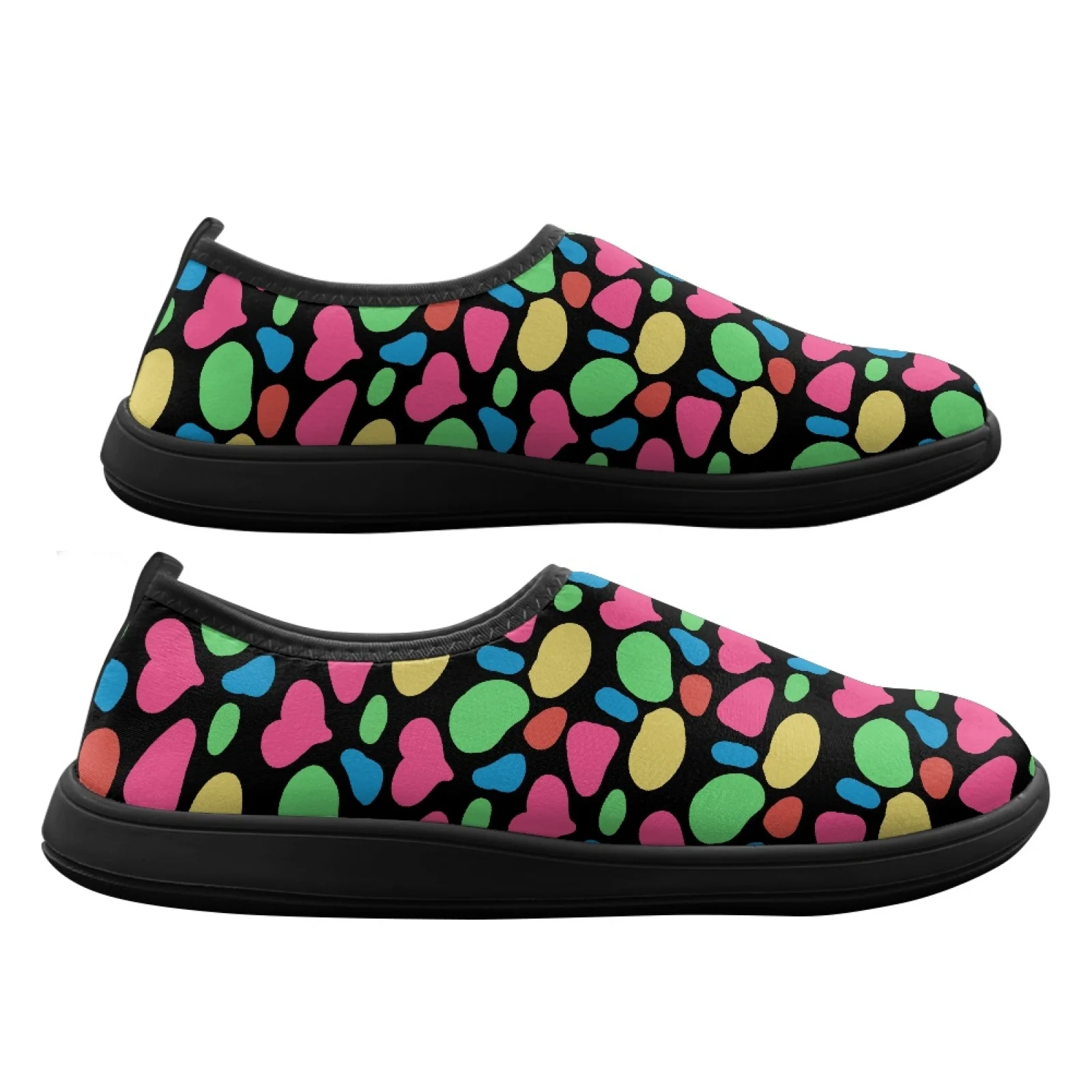 PENSTROLL Hiking Shoes Polyester & EVA Zero Drop Sneakers Wide Width Walking Flats for Casual Colorful Shapes