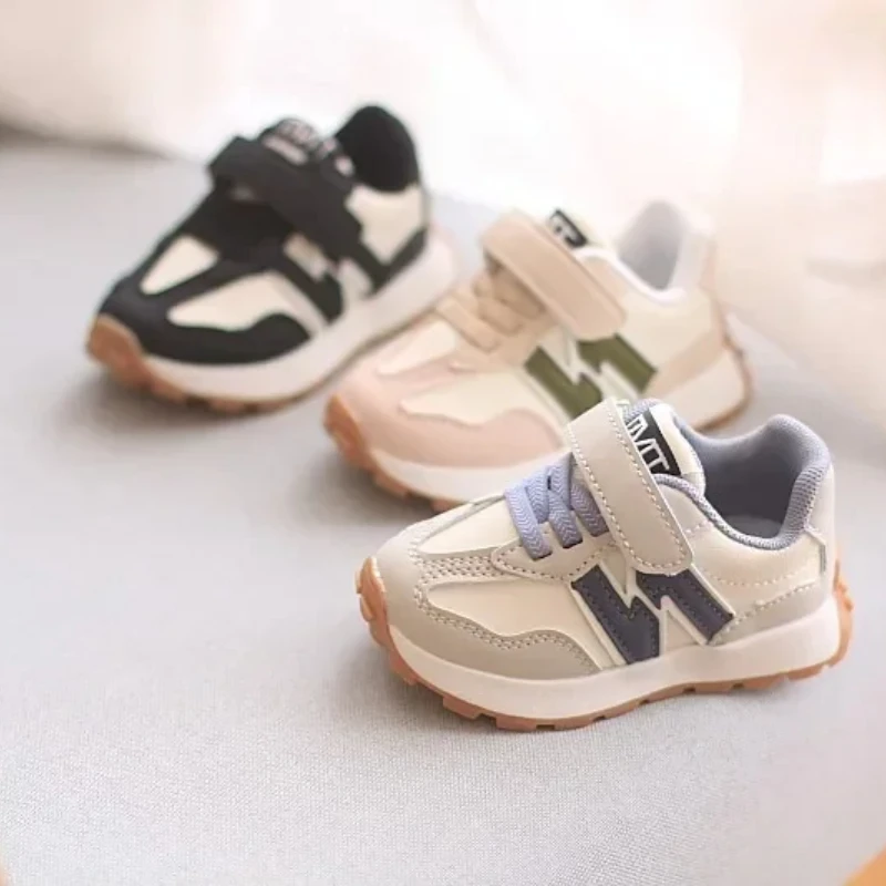 

Childrens Simple Color-blocking Sneakers Boys Non-slip Round Toe Soft-soled Platform-soled Casual Shoes Girl Versatile Kid Shoes