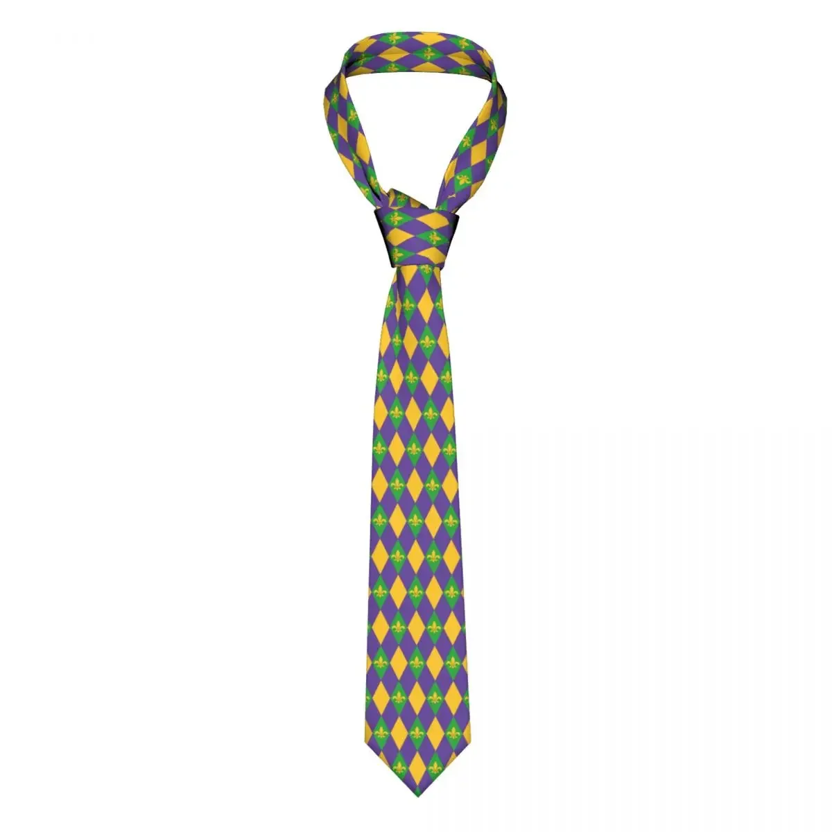 

Mens Tie Classic Skinny Mardi Gras Harlequin Fleur De Lis Neckties Narrow Collar Slim Casual Gift