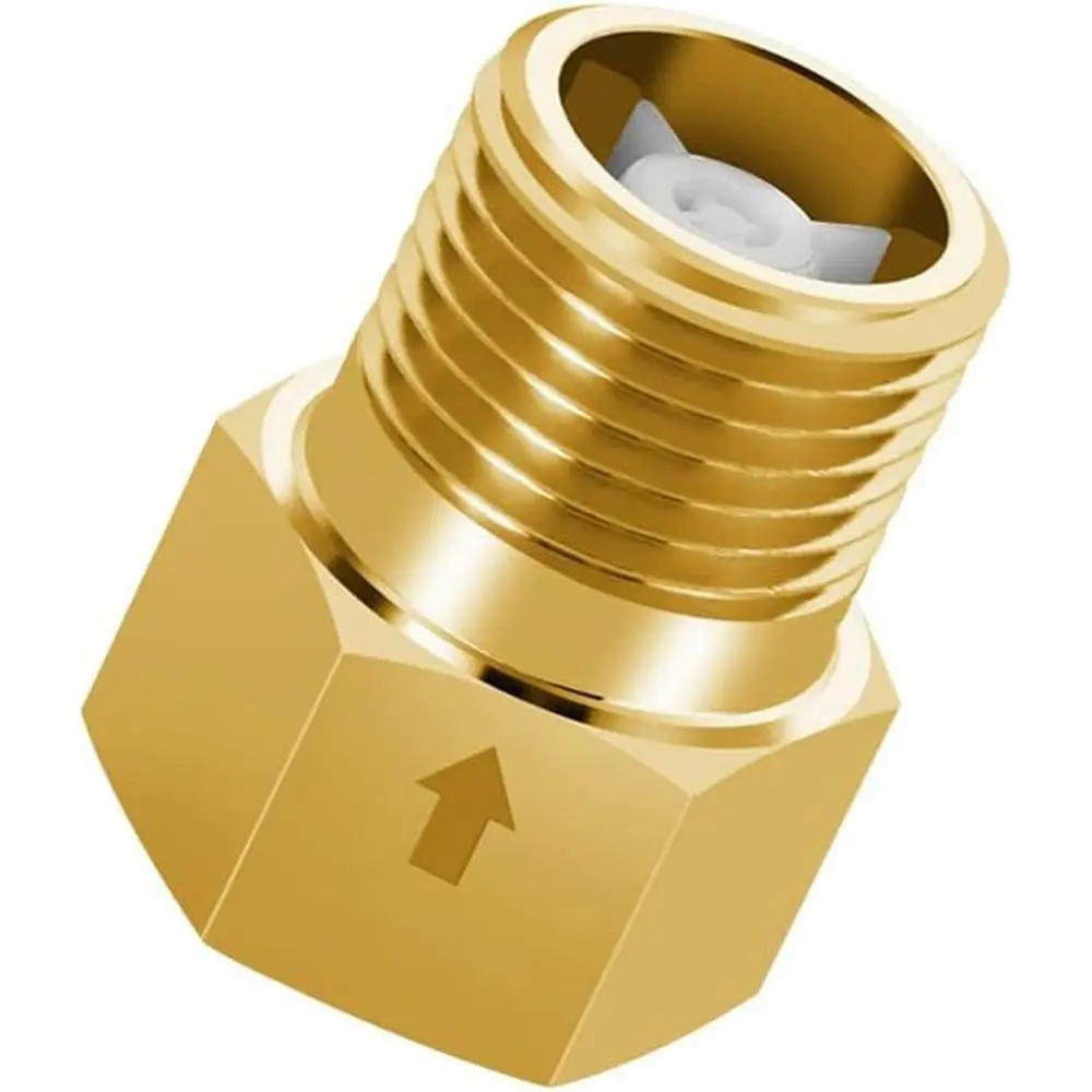 Durable Brass One-way Valve Gold 1/2" Check Valve Female to Male Thread Ozone Resistance Backflow Valve Oil Water Gas