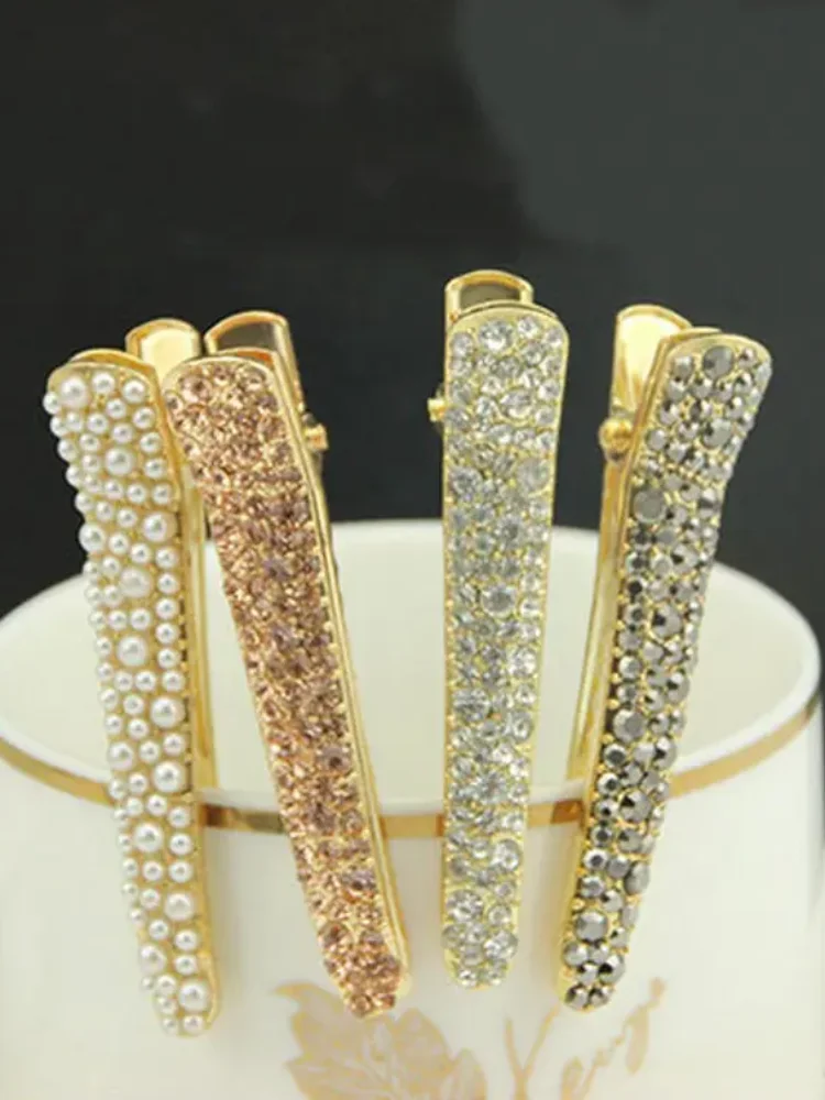 Gorąca sprzedaż 5 kolorów kryształ koreański perła eleganckie kobiety Barrettes spinki do włosów wsuwki do włosów akcesoria do włosów — zdjęcie 2