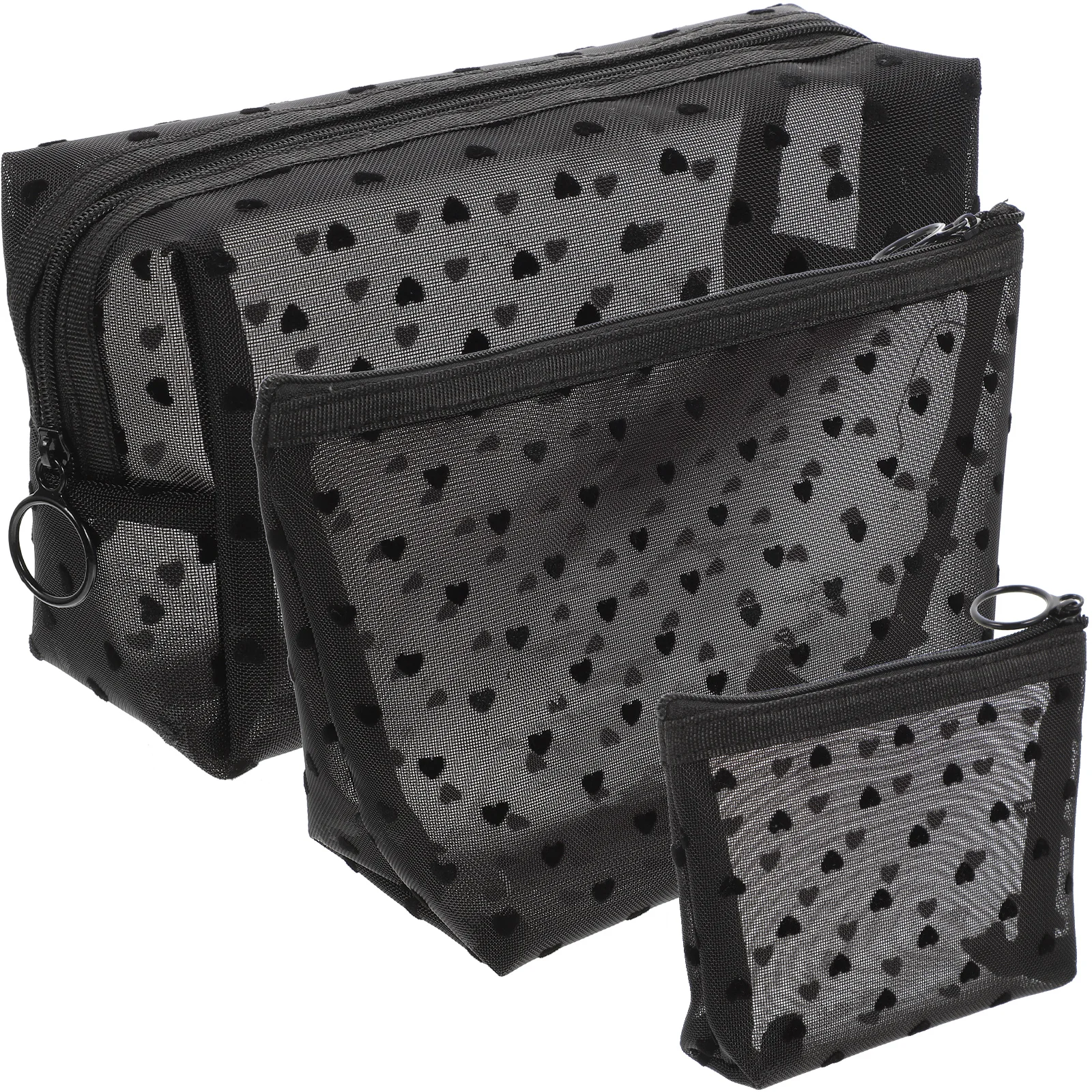 

3Pcs Black Bag Toiletry Reusable Travel Pouch Pouch Cosmetics Skincare Wash Skincare Bags Bags Storage ganizer