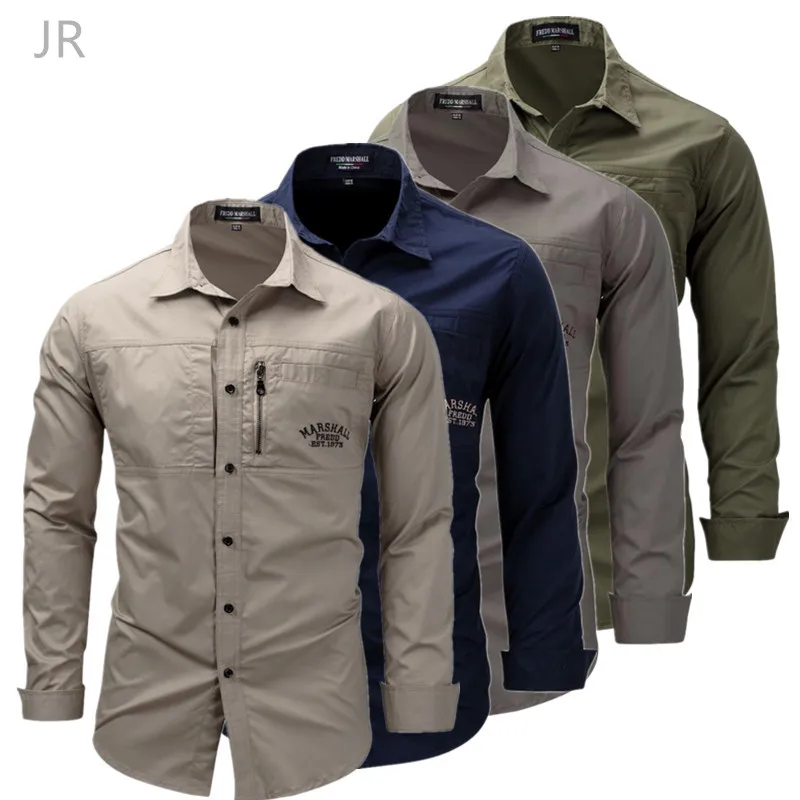 

Men Outdoor Breathable Climbing Sport Military Tactical Shirt Men's Long Sleeve Cotton Breathable Riding Hiking Working Tops