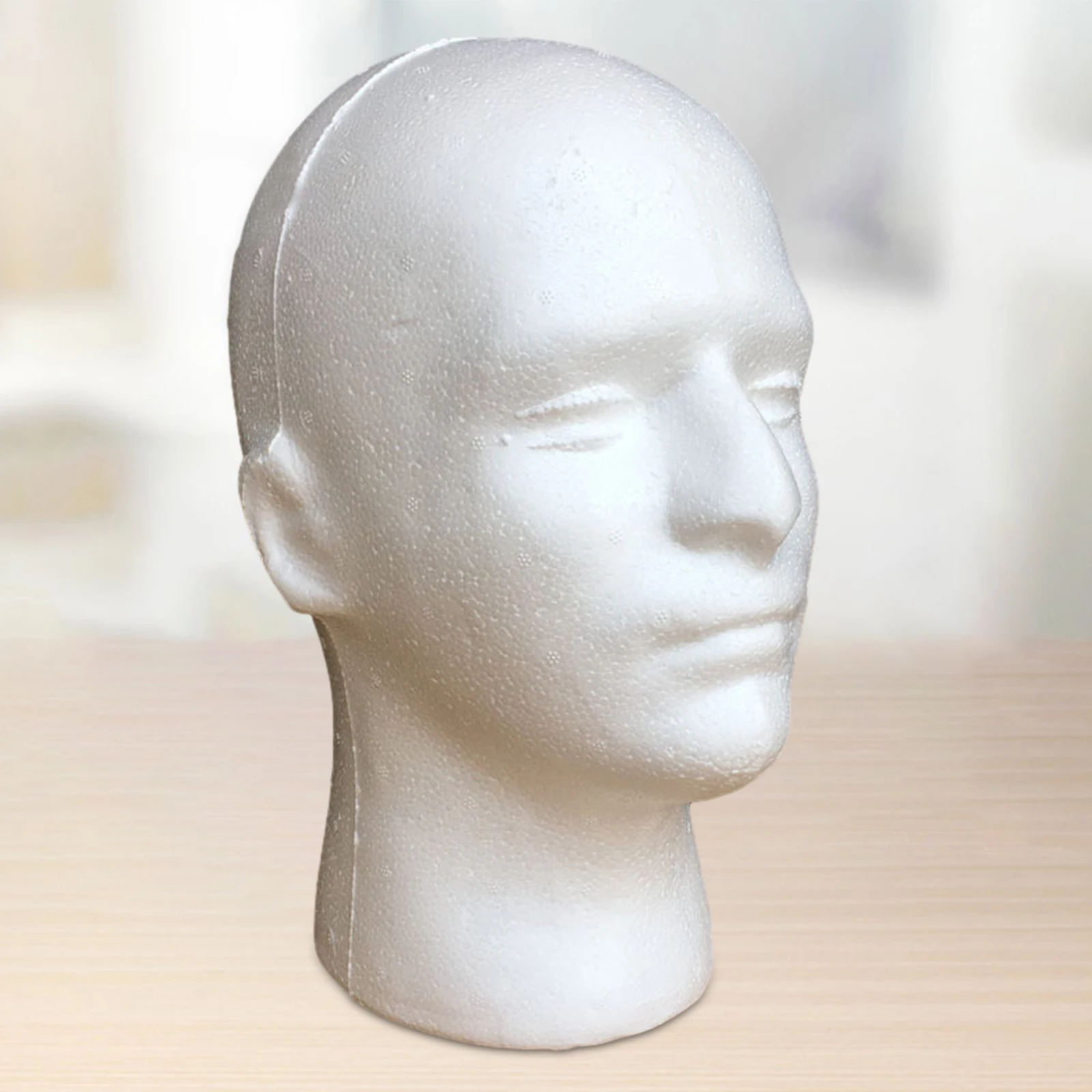

Male Mannequin Head Round Base Lightweight Foam Wigs Head Model and Display Hair, Hats and Hairpieces for Glasses Headset Wigs