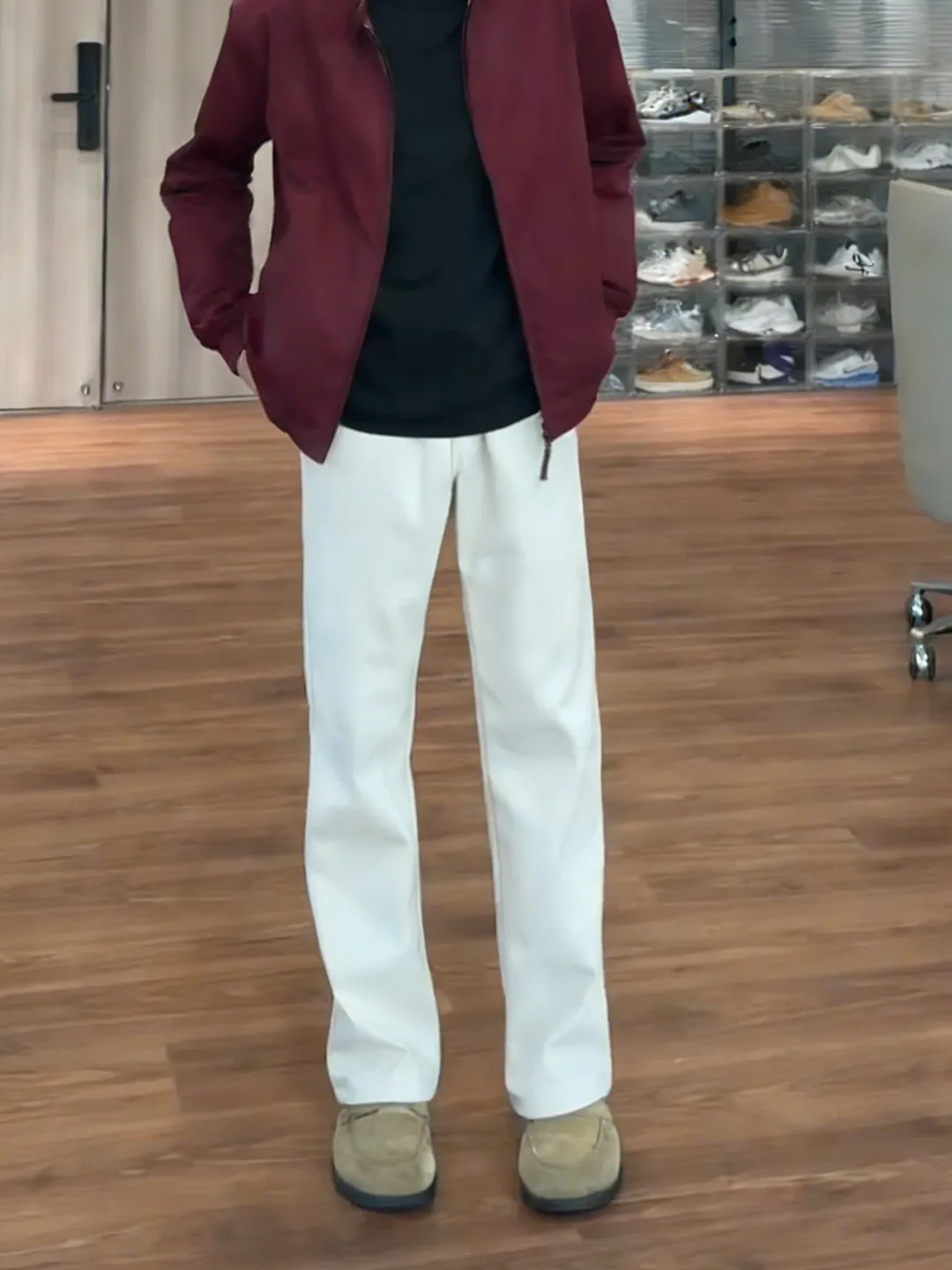 

Мужские летние легкие дышащие брюки Cleanfit из белого ледяного шелка с охлаждающим эффектом, в американском стиле, зауженные, слегка расклешенные, костюмные брюки