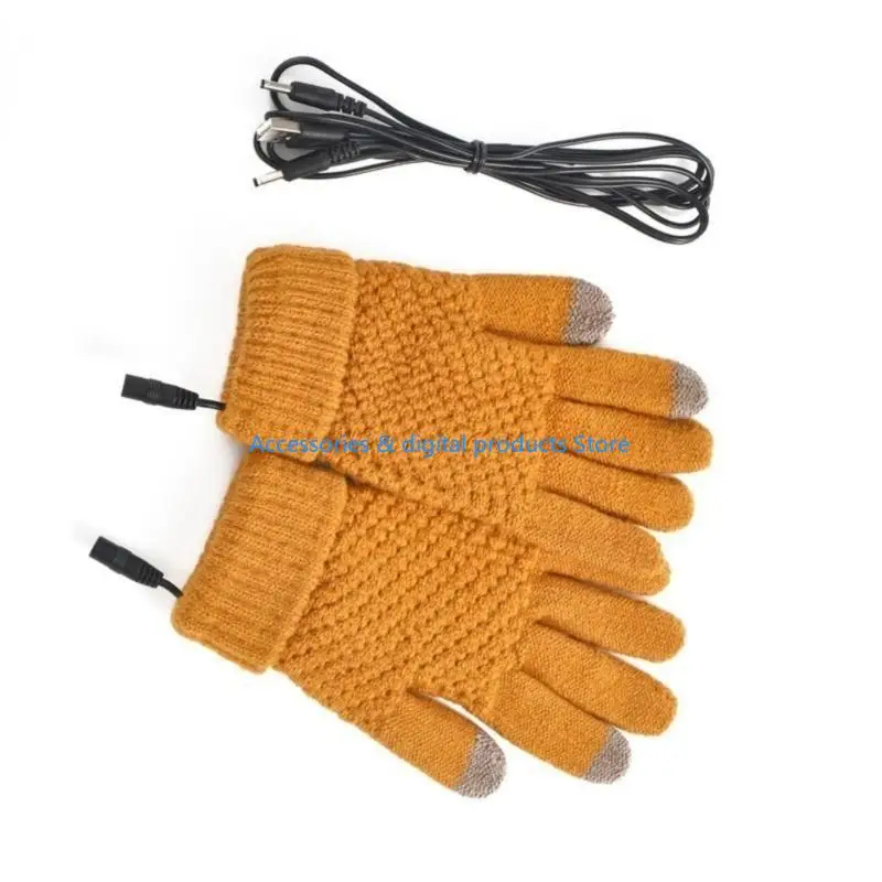 77JD USB Heated Gloves Women Men Mitten Winter Hands Warm Laptop Gloves Heating Warm Gloves for Cold Environment