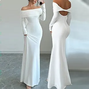 

One Shoulder Bodycon Dress, Dresses for Women Fashion Sexy Slim Fit Party Evening Dress