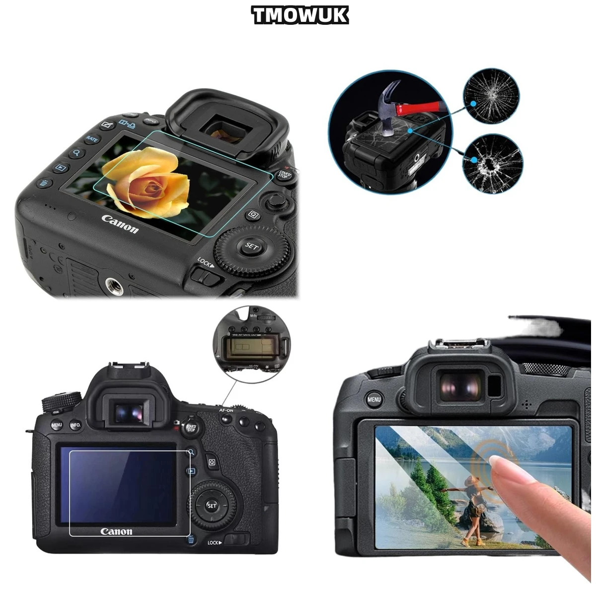 

For Canon 3000D 4000D Tempered Glass Screen Protector Film Anti-Scratch 9H Hardness HD Clear Camera LCD Guard