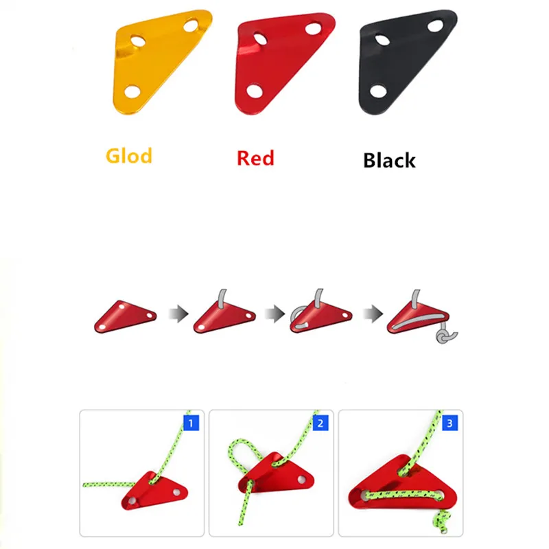 

Large Triangle Buckle Aluminum Alloy Anti-Slip Wind Rope Buckle for Outdoor Tent Tarp Adjustable Accessories