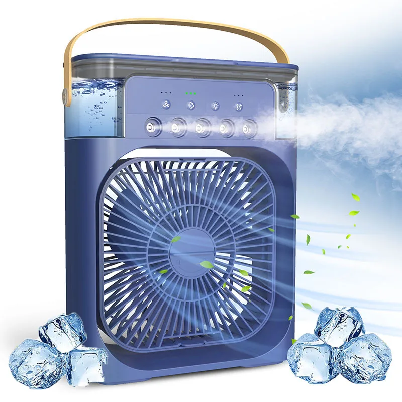 

Water Humidifier Misting Quiet 360°Adjustment 3 Speeds Office Desktop Desk Home Portable Ice Air Fan Cold Circulator Conditioner