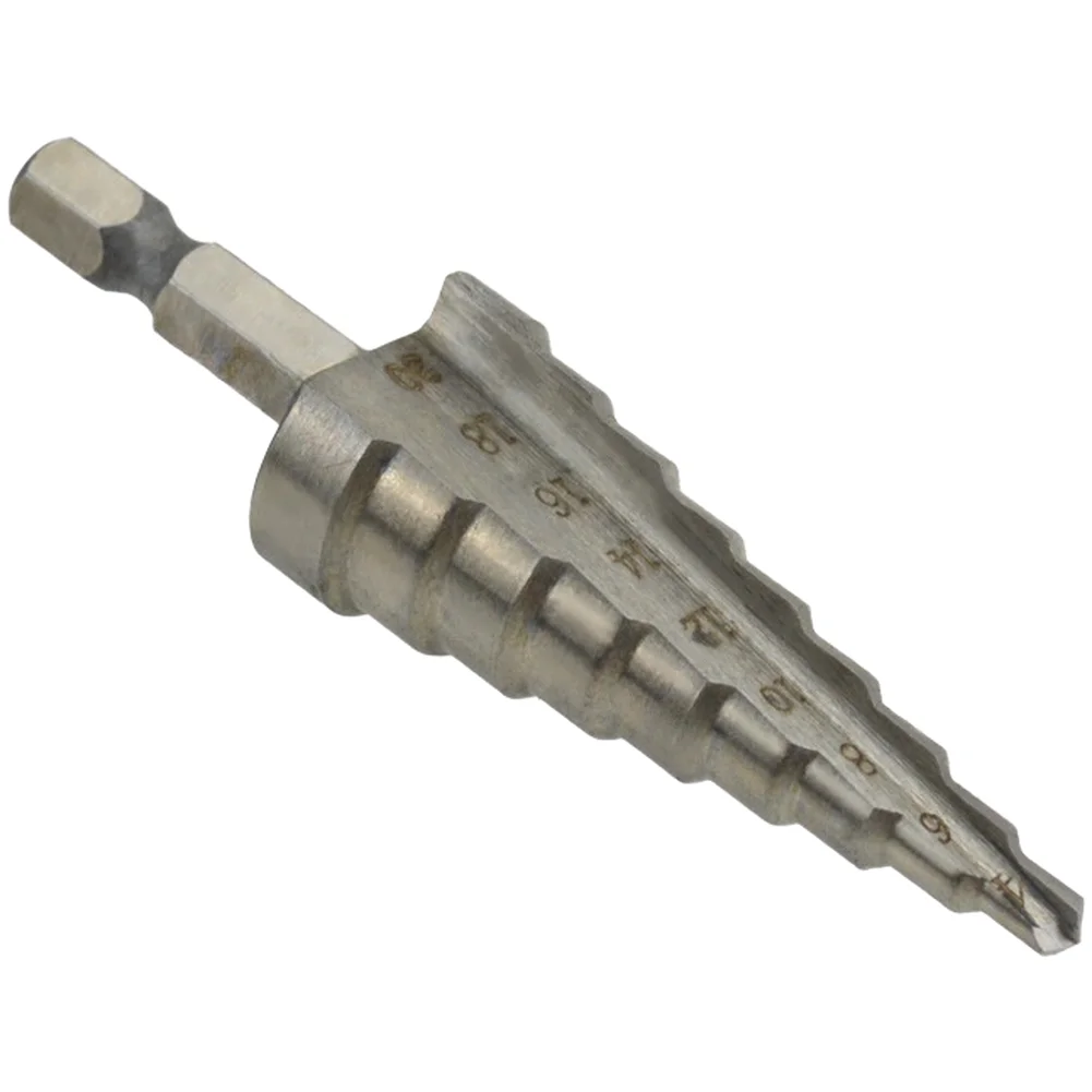 3PCS HSS 4241 Hexagonal Shaft Step Drill Bit Set Featuring Straight Flute for Metal Wood Plastic Drilling Applications