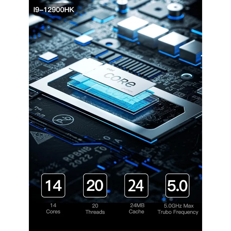มินิพีซี เจนเนอเรชั่น 12 i9-12900HK(14C/20T) มินิคอมพิวเตอร์รุ่น Barebone, รองรับ HDMI/DP/USB-C ความละเอียด 4K@60Hz, หน้าจอ 2.5 นิ้ว