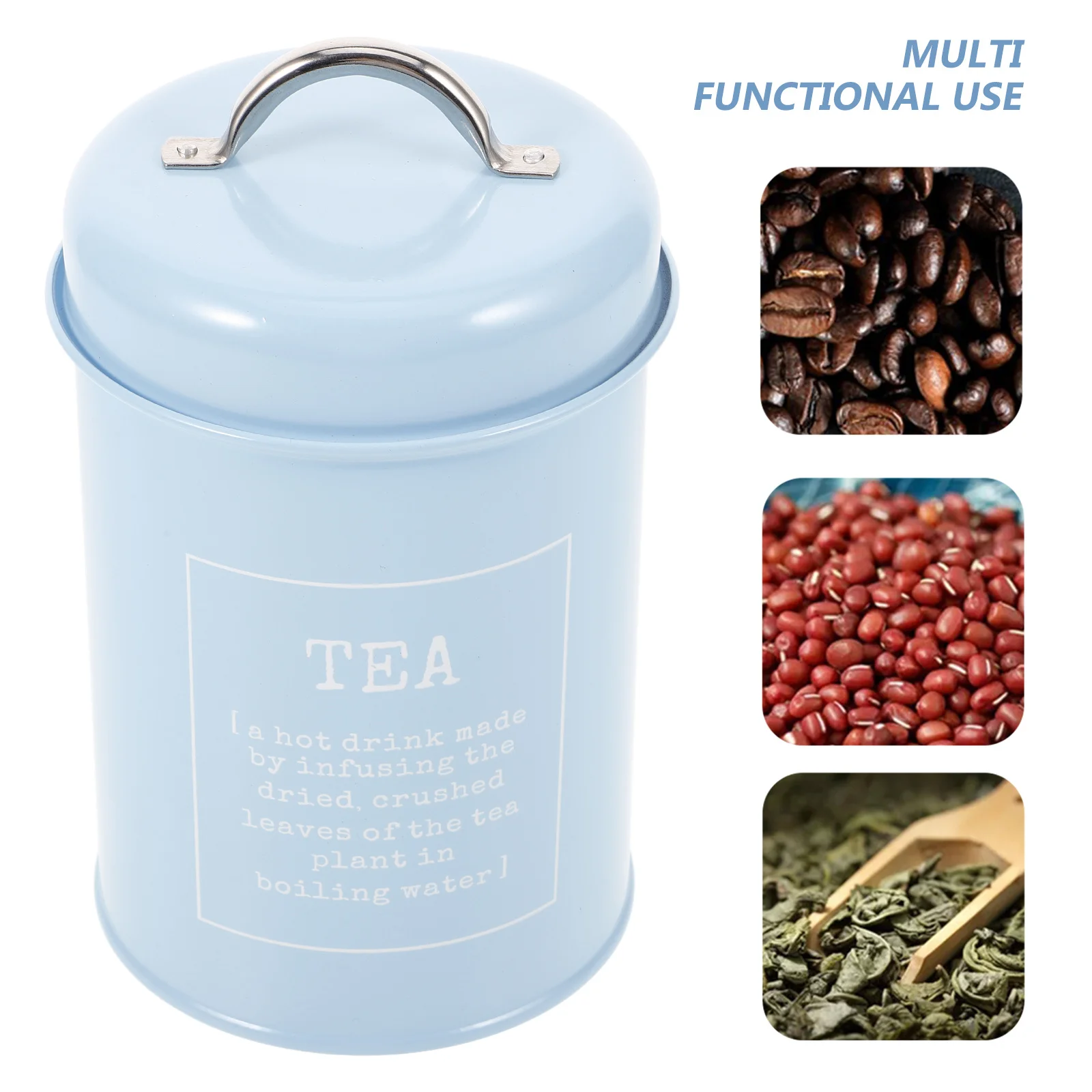

Sealed Coffee Bean Canister Metal Tea Storage Jar Airtight Kitchen Container Reusable Multi-Function Storage Canister for Snacks