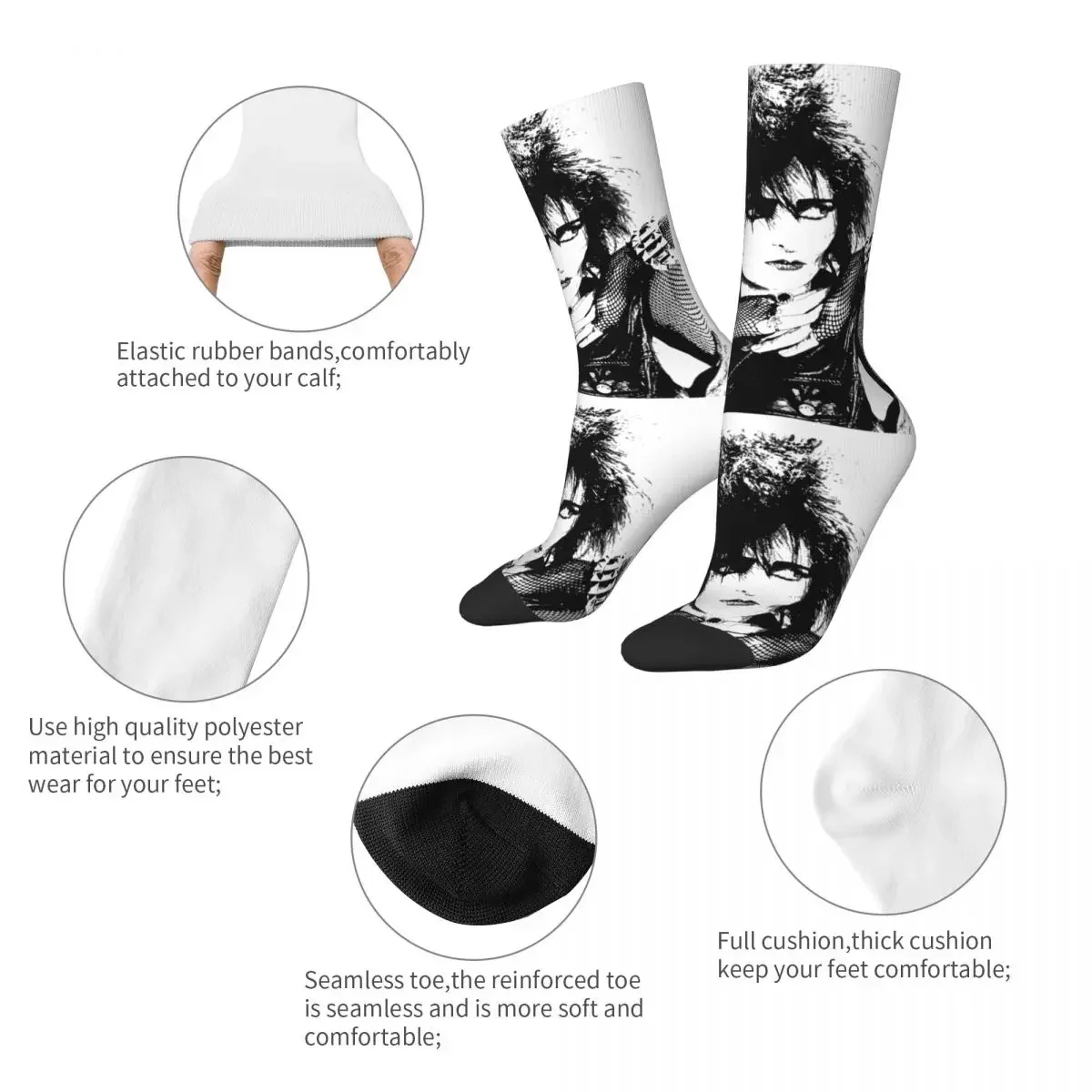 Siouxsie And The Banshees Socks Men Women Polyester Fashion Socks Harajuku Spring Summer Autumn Winter Socks Gifts