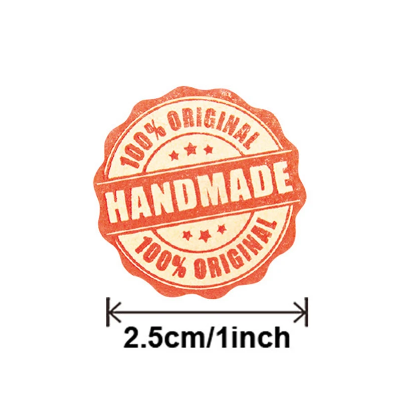 Red Handmade Stickers Heart 1in Wedding Stickers 50-500pcs Labels For Party Favors Decoration Envelope Seals Stationery Stickers