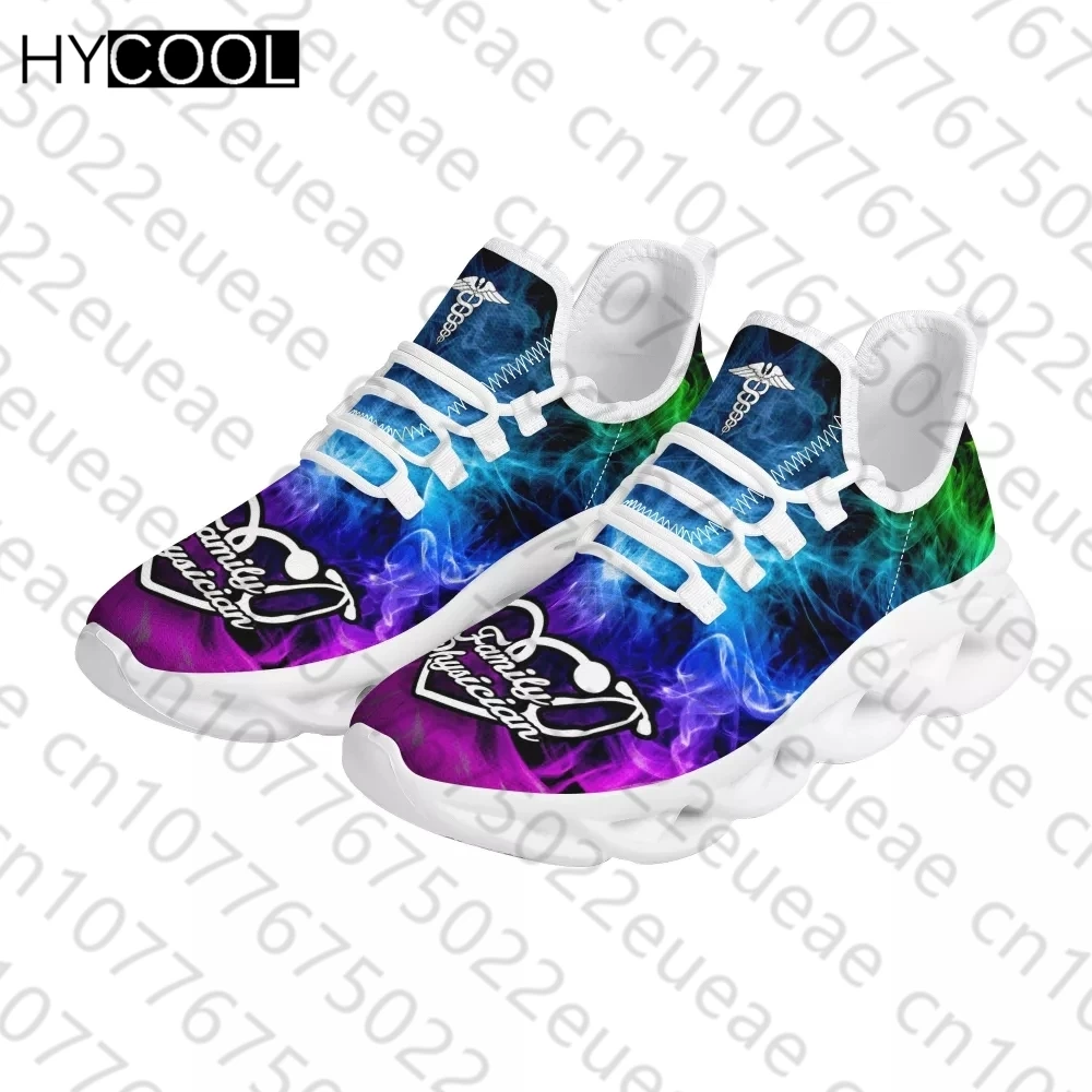 HYCOOL Hot Sales Women Platform Sneakers Rainbow Smoke Nurse Famaily Physician Stytle Gym Mesh Sport Running Shoes Large Size