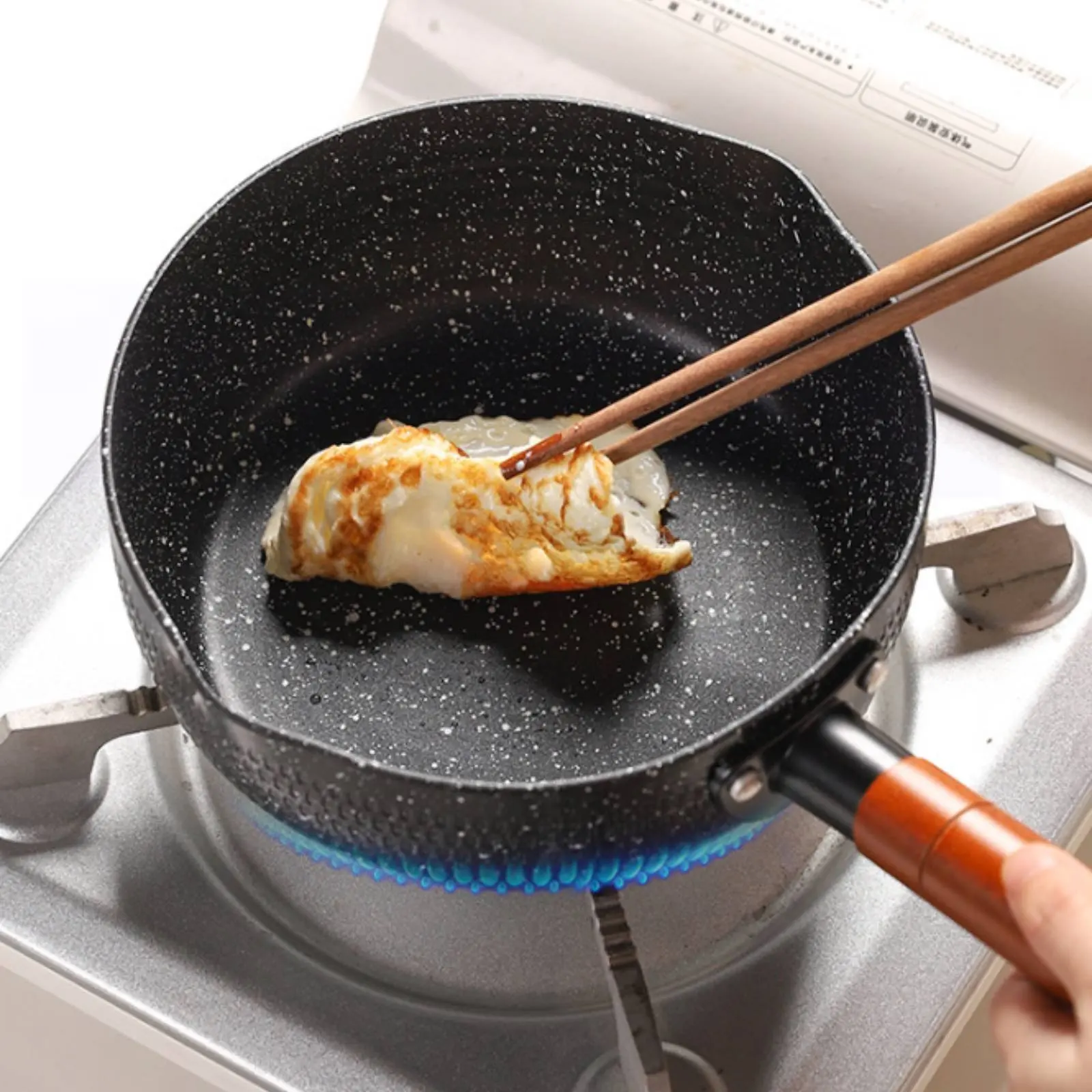 Japanese Yukihira Pan Multi-Functional Non-Stick Milk Pan Small Soup Pot Easy to Clean Saucepan Includes Steamer Insert