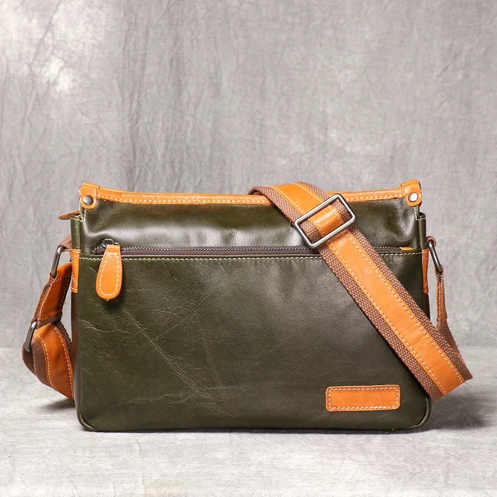 

LJ-1899 Handmade Top Layer Cowhide Women's Shoulder Bag, Casual, Fashionable, Versatile Men's Crossbody Bag