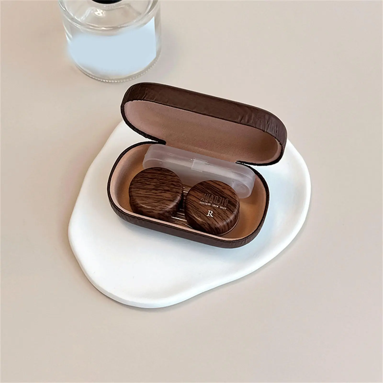 Contact Lens Storage Box Compact Contact Lens Case Set Application Tool Storage Case Flocked Portable Lens Case For Outdoor Home