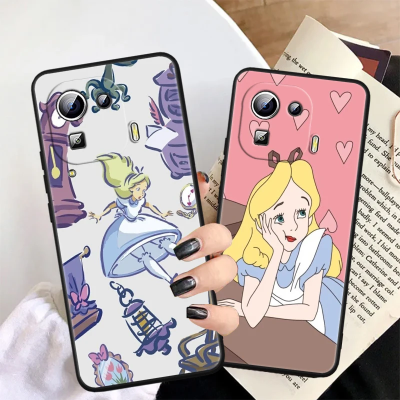 Alice Disney Cartoon Beauty For Xiaomi Mi 14 13T 13 12T 12 11T 11i 11 10T 10 Pro Lite Ultra 5G Black TPU Phone Case