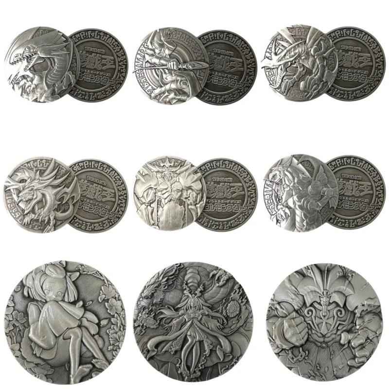 เหรียญโลหะยูกิโอ บลูอายส์ ไวท์ ดราก้อน เอ็กโซเดีย เทพอียิปต์ คุริคาระ ดิวินคาร์เนท ของเล่นแอคชั่นฟิกเกอร์ อนิเมะ เกม คอลเลคชั่น