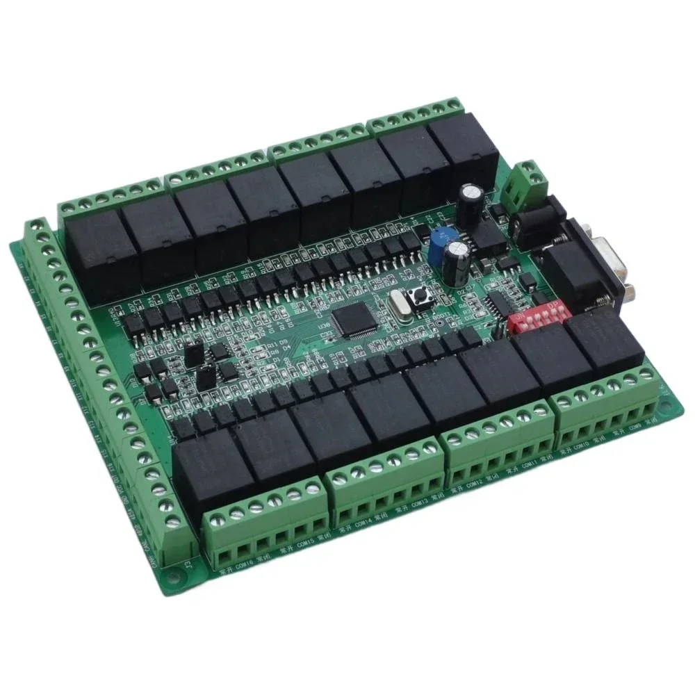 Industrial Grade 16 in 16 out NPN/PNP Relay Controller Module 10A RS232 RS485 Modbus RTU, CANopen Optional