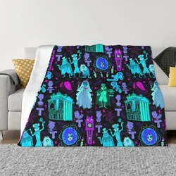 Haunted Mansion Throw Blanket Sofa Fleece Warm Flannel Halloween Grimace Blankets for Bedroom Office Couch Bedspreads