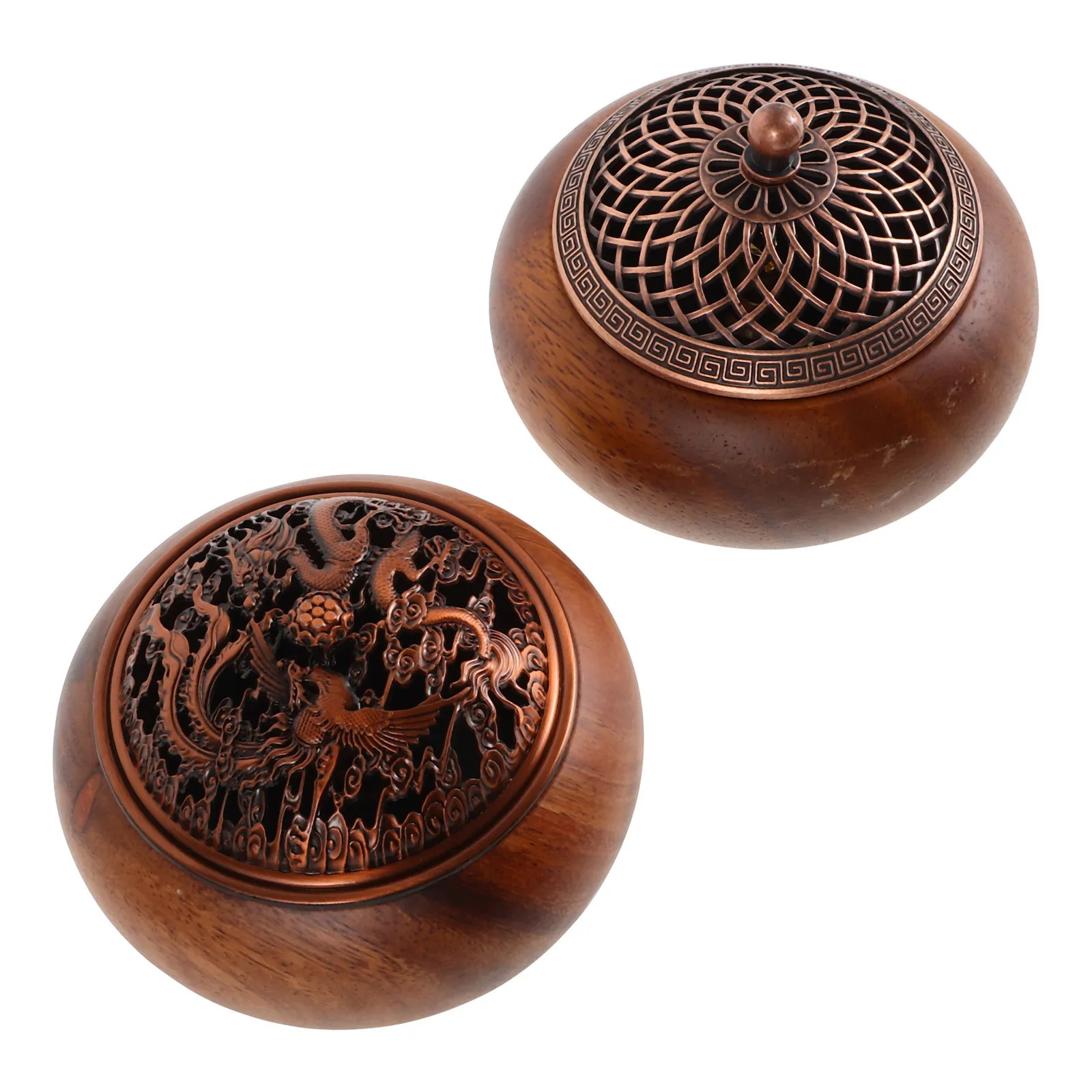 

2Pcs Wooden Incense Burner Lid Solid Wood Cone Stick Holder Home Aromatherapy Decor Censer Holder Cool Incense Burner