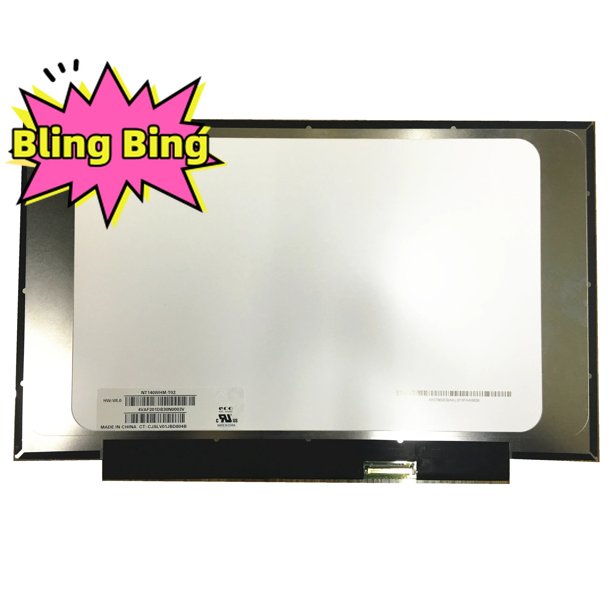 

NT140WHM-T02 14.0"1366×768 Touch Digitizer Panel Matrix Display WXGA LED LCD Screen