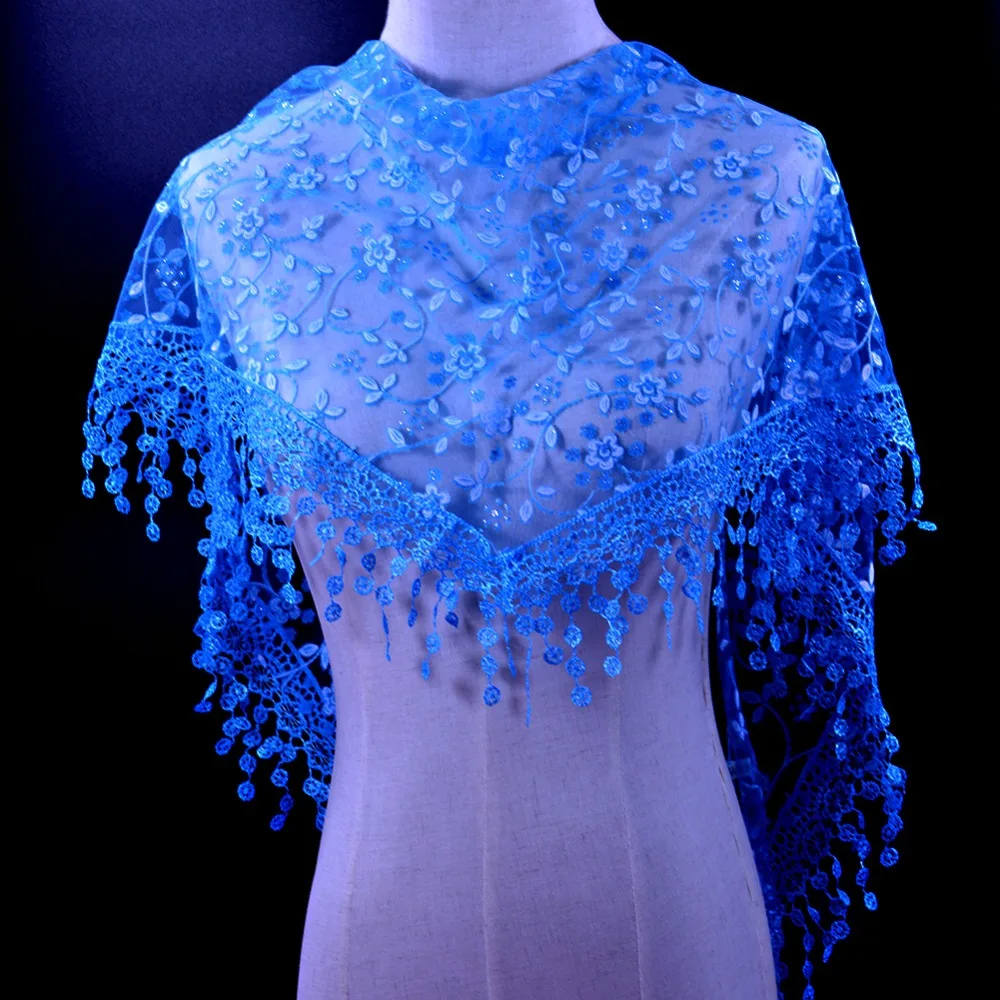 แฟชั่นผู้หญิงสาวสามเหลี่ยมผ้าพันคอดอกไม้ลูกไม้เด็กทารกพู่ผ้าคลุมไหล่ผ้าพันคอฤดูร้อน Photo Props อุปกรณ์เสริม 18 สี