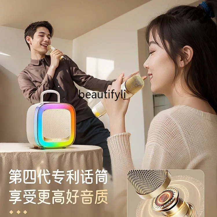 Стерео микрофон, поющий домашний динамик k-song домашний КТВ Bluetooth беспроводной